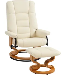 HOMCOM Fauteuil de relaxation inclinable avec repose-pied, pivotant, c... pas cher