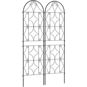 Outsunny Treillis jardin lot de 2 en métal noirVendu parcdiscount