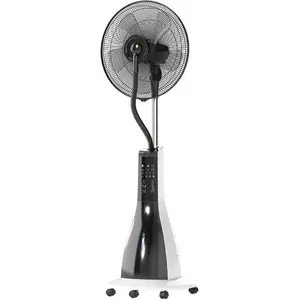 Comparateur de prix : HOMCOM Ventilateur brumisateur oscillant inclinable sur pied roulettes 90w h.125 cm avec télécommande