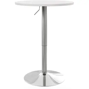 HOMCOM Table de bar ronde table haute cuisine réglable en hauteur 69-9...