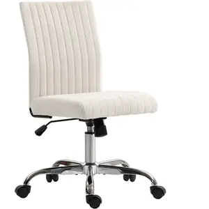 HOMCOM Chaise de bureau sans accoudoirs, fauteuil de bureau, hauteur r... pas cher