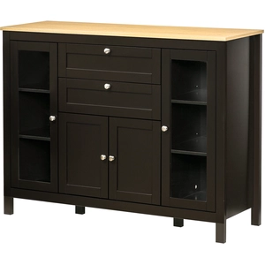 HOMCOM Buffet meuble de rangement 1 placard double porte 2 placards à ... pas cher