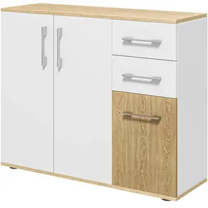 HOMCOM Buffet, meuble de rangement avec 3 portes, 2 tiroirs et étagère... pas cher