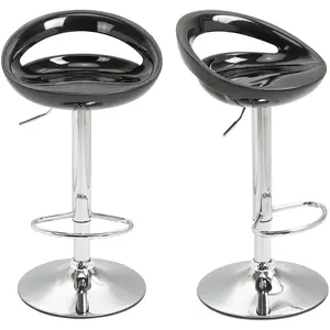 HOMCOM Lot de 2 tabourets de bar chaises de bar hauteur réglable dossi... pas cher