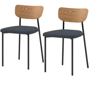 HOMCOM Lot de 2 chaises de salle à manger avec pieds en acier, dossier...Vendu paraosom