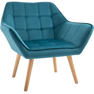 HOMCOM Fauteuil style scandinave dossier haut et accoudoirs, revêtemen... pas cher