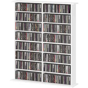 HOMCOM Rangements pour CD et DVD avec 16 compartiments et 12 étagères ... pas cher