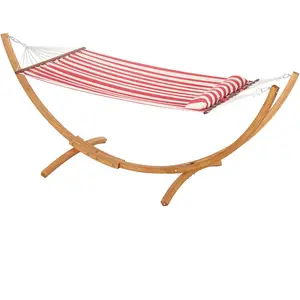 Outsunny Hamac sur pied 1 place, hamac avec support en bois oreiller d...Vendu paraosom