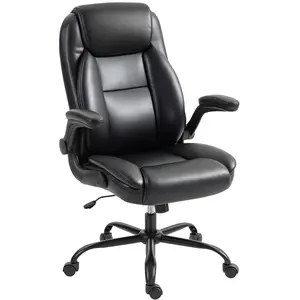 HOMCOM Fauteuil de bureau avec accoudoirs relevables, chaise de bureau... pas cher