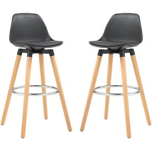 HOMCOM Lot de 2 tabourets de bar, chaises de bar avec dossier et repos...