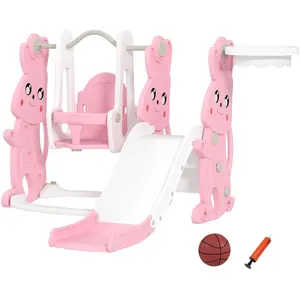 AIYAPLAY Toboggan et balançoire pour enfants 4 en 1 avec panier de bas...Vendu paraosom