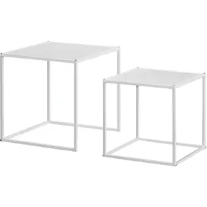 HOMCOM Lot de 2 tables basses gigognes, lot de 2 tables gigognes de sa... pas cher