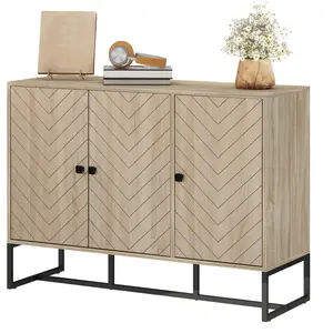 HOMCOM Buffet salon meuble de rangement armoire de cuisine avec placar... pas cher