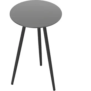 Outsunny Petite table basse ronde, table d'appoint, plateau en verre trempé, pieds effilés, cadre en acier, Ø 40 x 50 cm, noir pas cher