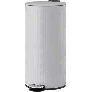 HOMCOM Poubelle cuisine 30L, poubelle à pédale avec seau intérieur amovible, couvercle à fermeture douce, 36x30x60,5cm, gris pas cher