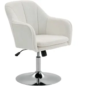 HOMCOM Fauteuil de salon, chaise pivotant à hauteur réglable, fonction...