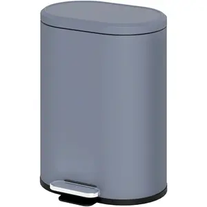 HOMCOM Poubelle cuisine 6L, poubelle à pédale en métal avec seau intérieur, couvercle à fermeture douce, 24,5x21,5x29,5cm, gris pas cher