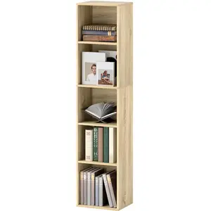 HOMCOM Bibliothèque étagère de rangement 5 niveaux avec étagères régla... pas cher