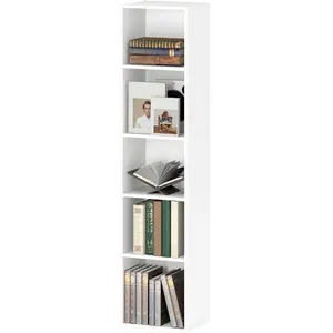 HOMCOM Bibliothèque étagère de rangement 5 niveaux avec étagères régla... pas cher