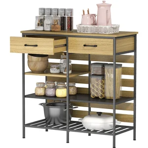 HOMCOM Buffet cuisine, meuble de rangement avec 2 tiroirs et 3 étagère... pas cher