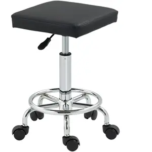HOMCOM Tabouret à roulettes carré avec hauteur réglable 50-66 cm et re... pas cher