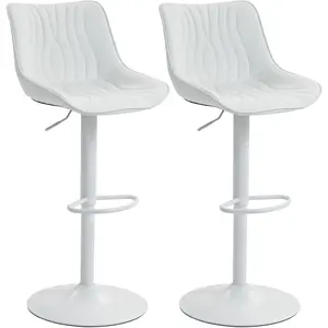 HOMCOM Lot de 2 tabourets de bar, chaises de bar structure en acier ha... pas cher