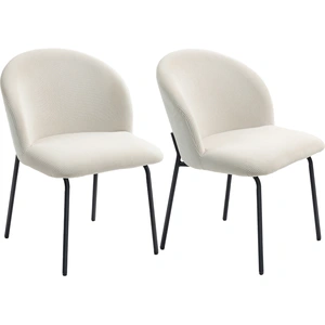 HOMCOM Lot de 2 chaises de salle à manger en velours côtelé, chaises d... pas cher