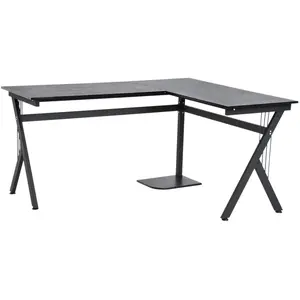 Bureau d'angle informatique HOMCOM - Design contemporain - MDF acier n... pas cher