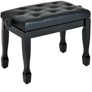 Comparateur de prix : Outsunny Banquette piano tabouret siege hauteur reglable noir bois P.U