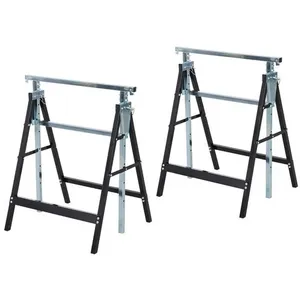 Comparateur de prix : Lot de 2 tréteaux pliables télescopiques HOMCOM - Hauteur réglable 80-...