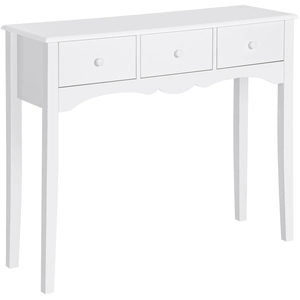 HOMCOM Table Console Meuble d Entrée 3 Tiroirs Pieds Bois Massif 100 x... pas cher