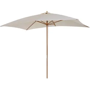 Comparateur de prix : Outsunny Parasol droit rectangulaire bois polyester haute densité 2,95L x 2l x 2,55H m crème