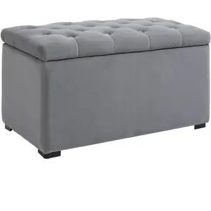 HOMCOM Banc Banquette Pouf Tabouret de Rangement avec 2 Petits Taboure...