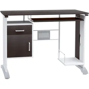 Comparateur de prix : HOMCOM Bureau informatique design 100L x 52l x 75h cm brun noir et blanc