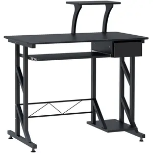 Homcom - Bureau informatique design en mdf 90 l x 50 i x 95h cm noirVendu paraosom