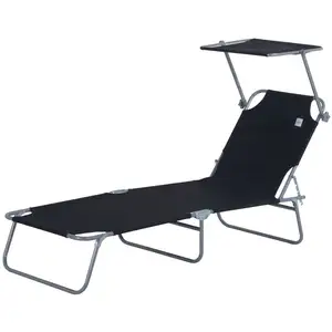 Comparateur de prix : Outsunny Transat bain de soleil pliable grand confort