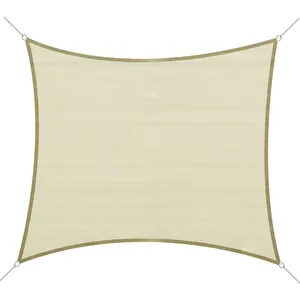 Voile D'ombrage Rectangulaire 5x7 M - Polyester Beige Imperméable - Protection UV 30+ - Avec Tendeurs Et Housse - Pour Terrasse, Balcon, Jardin