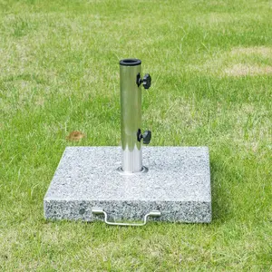 Comparateur de prix : Outsunny - pied parasol - Granite - 40x40x36cm - Gris
