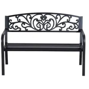 Outsunny - banc d'extérieur - Métal - 127x60x87cm - Noir pas cher