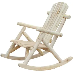 Outsunny Fauteuil de Jardin Adirondack à Bascule Rocking Chair Style n... pas cher
