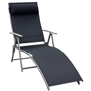 Outsunny transat chaise longue bain de soleil pliable dossier inclinab...