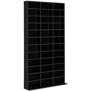 Comparateur de prix : Bibliothèque HOMCOM pour rangement CD/DVD - Noir - 33 compartiments ré...