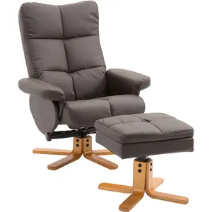 HOMCOM Fauteuil relax inclinable fauteuil de salon avec repose-pieds p... pas cher