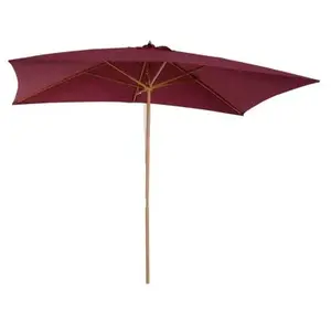 Outsunny Parasol droit rectangulaire de jardin 2,95L x 2l x 2,55H m rouge bordeaux pas cher