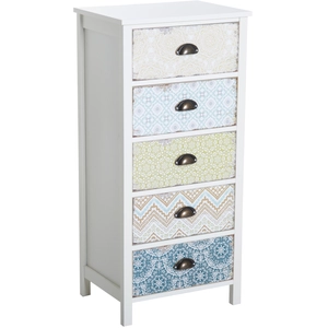 HOMCOM Chiffonnier Meuble de Rangement Style Néo-Rétro Graphique 5 Tir... pas cher