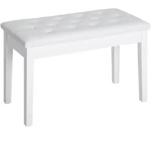 HOMCOM Tabouret de Piano Coffre de Rangement 76 x 36 x 50 cm Similicui...