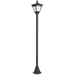 Comparateur de prix : Lampadaire solaire LED classique noir 15x15x120cm - HOMCOM