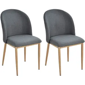 HOMCOM Lot de 2 chaises salon design scandinave dim. 50L x 58l x 85H c... pas cher