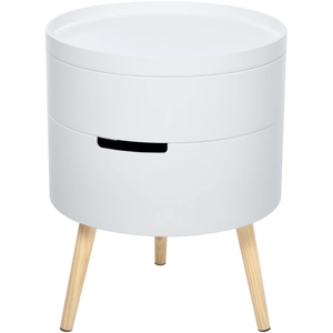 HOMCOM Table basse - table de chevet avec 2 compartiments de rangement... pas cher