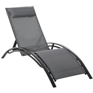 Outsunny Bain de Soleil transat Design Contemporain inclinable Multi-P...